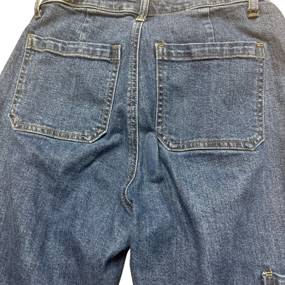 And Now This dark Wash Straight Wise Leg Cargo Utility Jeans 28 - Picture 7 of 8